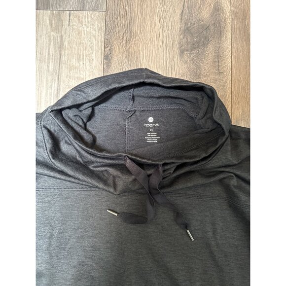 Apana Womans READ Charcoal Gray Pullover Hoodie XL 90% Polyester 10% Spandex Lon - Picture 3 of 7